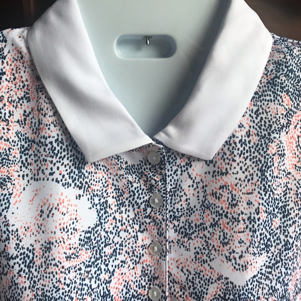 CALLAWAY WOMENS GOLF POLO SIZE L WHITE/NAVY/CORAL - Picture 5 of 8